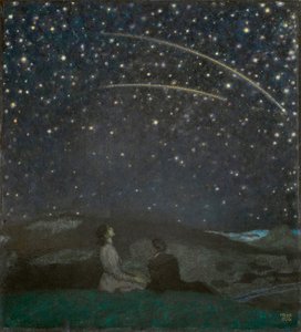 Shooting stars (Franz og Mary von Stuck) - Shooting Stars (Franz og Mary Stuck), av Stuck, Franz, Ritter von (1863-1928). olje på tre