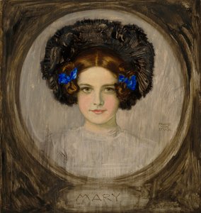 Portrett av kunstnerens datter Mary av Franz von Stuck