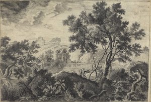 Klassisk landskap med en Tempietto av Frédéric de Moucheron