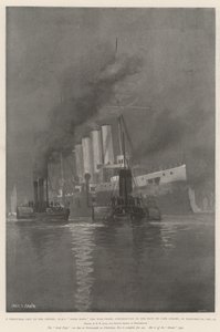 En julegave til imperiet, HMS Good Hope, krigsfartøyet bidro til marinen ved Cape Colony, i Portsmouth, 25. desember av Fred T. Jane
