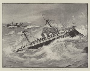 Det spanske krigsskipet, Reina Regente, rapporterte tapt nær Gibraltarstredet av Fred T. Jane
