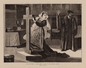 Den siste scenen i «Marry, Queen O#39; Scots» på Princess#39; Theatre (gravering)