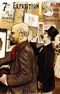 Plakat av den 7. utstillingen av Salon des 100. Desember 1894. Paul Verlaine.