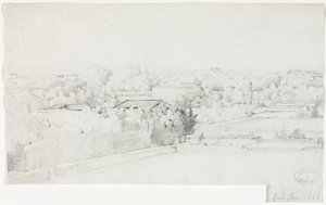 Utsikt over Villa Borghese og orangeriet fra Villa Medici av Frederic Bourgeois de Mercey