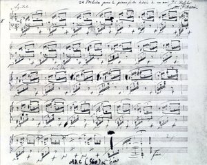 Noter til Prelude 1 for piano av Frederic Chopin (1810 - 1849), polsk komponist. av Frederic Chopin