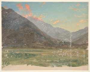 Dyp dal, med solnedgangsbelyste skyer av Frederic Edwin Church