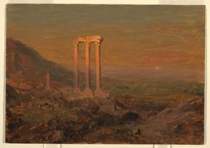 Tegning, klassiske ruiner, Syria, mai 1868 av Frederic Edwin Church