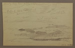 Tegning, overskyet himmel, muligens 1860-tallet av Frederic Edwin Church