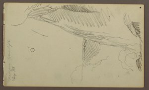 Tegning, Fall i måneskinn, 1858 av Frederic Edwin Church