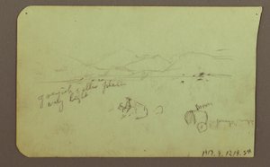 Tegning, Figurer, Verso: Figur, Landskap, 1883 av Frederic Edwin Church