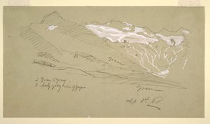 Tegning fra Berner-Alpene, Bel Arp, august 1868 av Frederic Edwin Church