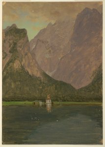 Tegning, Koenigsee, nær Berchtesgaden, Bayern, 1868 av Frederic Edwin Church