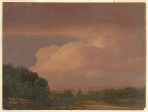 Tegning, landskap (muligens Hudson Valley), 1860–70 av Frederic Edwin Church
