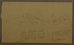 Tegning, landskap, juli 1865 av Frederic Edwin Church