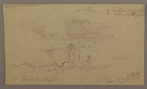 Tegning, landskap; Versjon: Himmel, august 1865 av Frederic Edwin Church