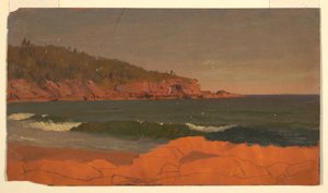 Tegning, Maine-kysten, ca. 1850 av Frederic Edwin Church