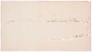 Tegning, Millinocket Lake, Maine, september 1878 av Frederic Edwin Church