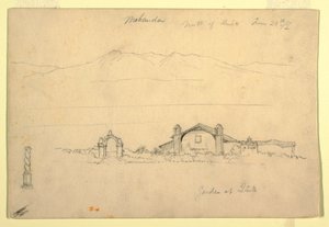 Tegning, fjellkjede med Mohanda-folket, nord for Quito (), 24. juni 1857 av Frederic Edwin Church