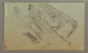 Tegning, Fjelldalen, muligens 1868 av Frederic Edwin Church