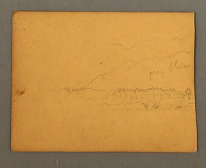 Tegning, fjell, muligens 1856 av Frederic Edwin Church