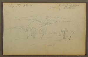Tegning, Mt. Altar, Riobama, Ecuador, september 1853 av Frederic Edwin Church