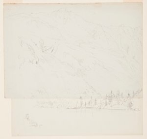 Tegning, Mt. Katahdin, Maine, 1870–78 av Frederic Edwin Church