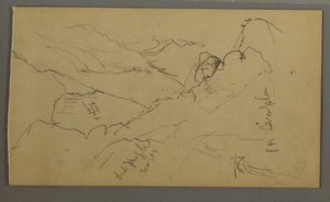 Tegning, Smal dal, 1868 av Frederic Edwin Church