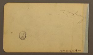 Tegning, slette, ås, by; Verso: Fjellkjede, 1889 av Frederic Edwin Church