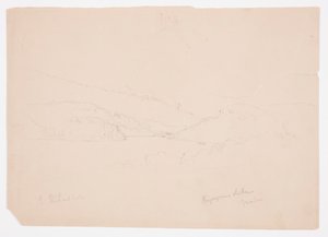 Tegning, Ripogenussjøen, ca. 1855 av Frederic Edwin Church