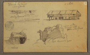 Tegning, skisser, Ecuador eller Colombia; Verso: Skisser, Ecuador eller Colombia, 1857 av Frederic Edwin Church