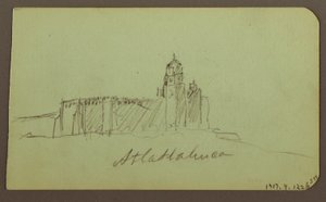 Tegning, Skisser fra Patzcuaro; Verso: Church, Atlatahuca, 1883 av Frederic Edwin Church