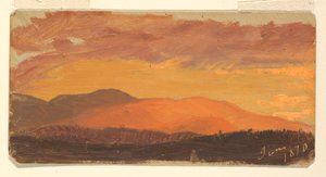 Tegning, solnedgang, Hudson Valley, juni 1870 av Frederic Edwin Church