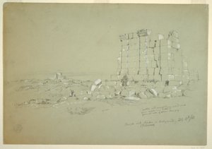 Tegning, Tempel med Semua [dagens as-Samu] i det fjerne, 17. februar 1868 av Frederic Edwin Church
