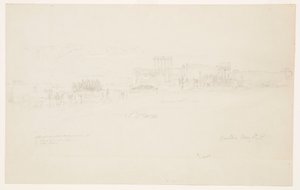 Tegning, templer, Baalbek, 6. mai 1868 av Frederic Edwin Church