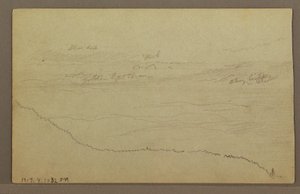 Tegning, trær, muligens 1860-tallet av Frederic Edwin Church