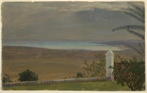 Tegning, Utsikt over havet, 1865 av Frederic Edwin Church