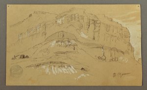 El Yemen-dalen, Arabia: Bergmur av Frederic Edwin Church