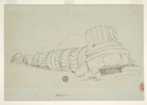 Fallen søyle av Temple of Olympian Zeus, Athen av Frederic Edwin Church