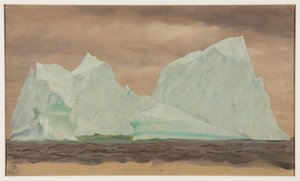 Isfjell under overskyet himmel av Frederic Edwin Church