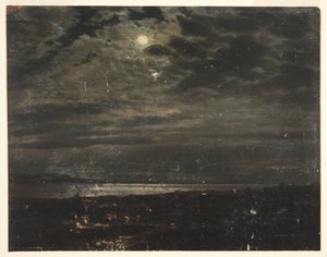 Månebelyst kyst (muligens Maine) av Frederic Edwin Church