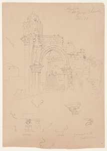 Ruinene av St. George Church, Lydda [dagens Lod] av Frederic Edwin Church