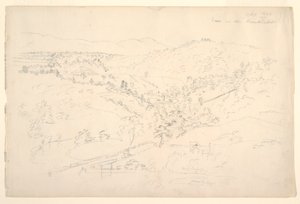 Skisse av et Catskill-landskap (utsikt over Kaanterkill) av Frederic Edwin Church