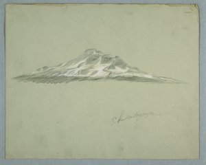 Snødekte toppen av Mount Chimborazo, Ecuador av Frederic Edwin Church