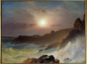 Soloppgang på Maine-kysten i USA i 1863. Maleri av Frederic Church (1826-1900) Ec. Bitter. av Frederic Edwin Church