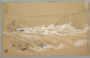 The Gorge, Niagara, ser mot hengebroen av Frederic Edwin Church