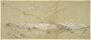 Øvre Aletschbreen med Great Fusshorn av Frederic Edwin Church