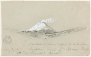 Utsikt over Cotapaxi fra Hacienda San Antonio, Ecuador av Frederic Edwin Church