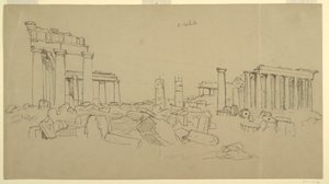 Utsikt over Parthenon og omliggende ruinfragmenter fra Vesten, Athen, Hellas av Frederic Edwin Church