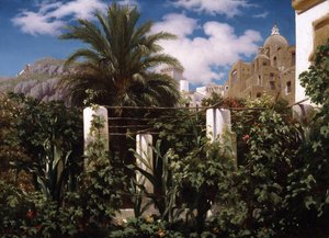 Garden of an Inn, Capri, ca. 1859 (olje på lerret)