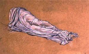 Studie for Cymon og Iphigenia (blyant og kritt på papir) av Frederic Leighton